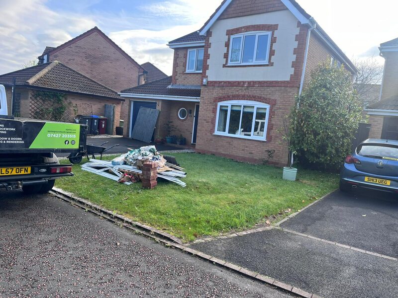 Detached house before driveway and front garden renovation in Blackpool